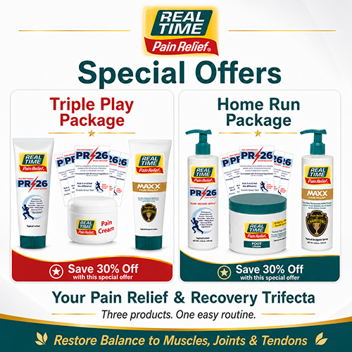 Real Time Pain Relief Triple Play and Home Run special offers
